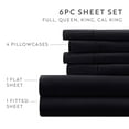 thumbnail image 2 of Twin Extra Long, Black Solid Microfiber 6 Piece Bed Sheet Set, by Noble Linens, 2 of 11
