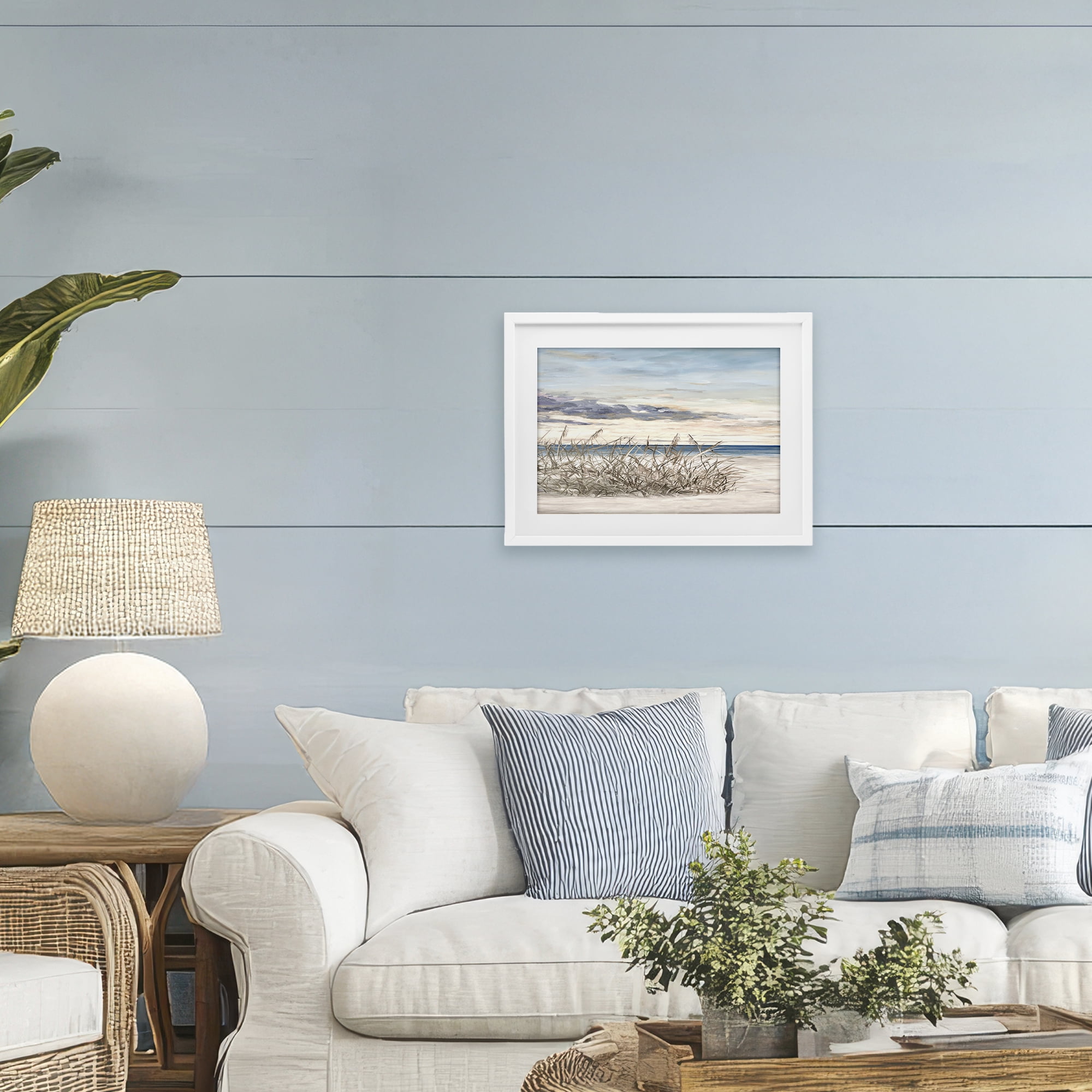 Stupell Industries Windy Beaches Landscape White Framed Print Under Glass, design by Julie DeRice