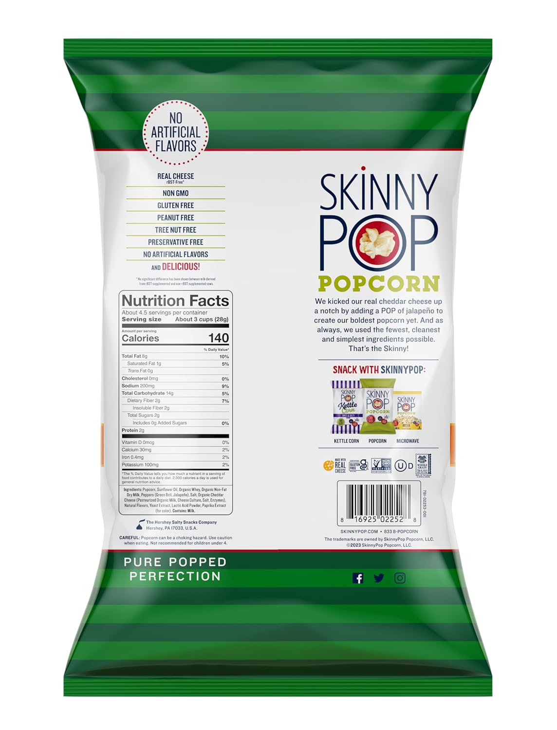 Skinny Pop Popcorn Jalapeno Cheddar (12 Pack) 4.4 oz