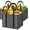 Gray, variant on NIK Reusable Grocery Bags with Handles - 3 Pack, 35L Large Shopping Bags for Groceries, Water-Resistant & Foldable Grocery Totes for Lasting Use for Kitchen, Market, Car Trunk, Picnic