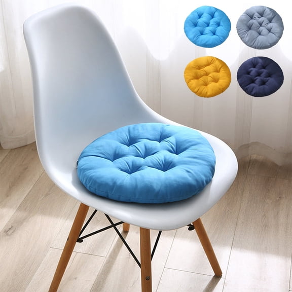 RFUGUG Thickened Round Chair Cushions Floor Pads - Premium Tufted Corduroy Pillows for Yoga, Living Room, Tatami, Balcony, Kids & Outdoors - Comfortable Padding for Patio Furniture, 17.7x17.7in