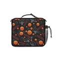 thumbnail image 3 of Basketball and Hoop Black Pattern Insulated Lunch Bag with Shoulder Strap and Bottle Holder,Bento School Lunch Bag Box,11x9.5x3.5 Inches, 3 of 5