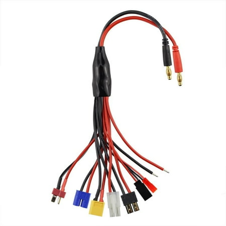 Lipo Trx Plug - SIM&NAT RC Lipo Battery Charger Adapter Connector Splitter Cable, 8 in 1 Octopus Convert Wire to 4.0mm Banana Plug for TRX, Tamiya, EC3, JST, Futaba, XT60, T- Dean