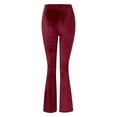 thumbnail image 3 of ZHOGXU Women's Pants Elastic Waisted Solid Color Flared Comfortable Fashion Slim Fit Trousers For Daily Wear Rd1 L, 3 of 4