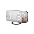 thumbnail image 3 of Digital Alarm Clock,6" Large LED Display Charger Ports | Auto Dimmer Mode | Easy Snooze Function, Modern Mirror Desk Wall Clock for Bedroom Home Office for All People (White), 3 of 5