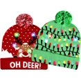 thumbnail image 2 of TETOU 2 Pack Light Up Christmas Hat,Cute Cartoon Design Xmas Knitted Beanie Hat with Light for Adults Kids Christmas Gift New Years Party Decoration(Style B), 2 of 7