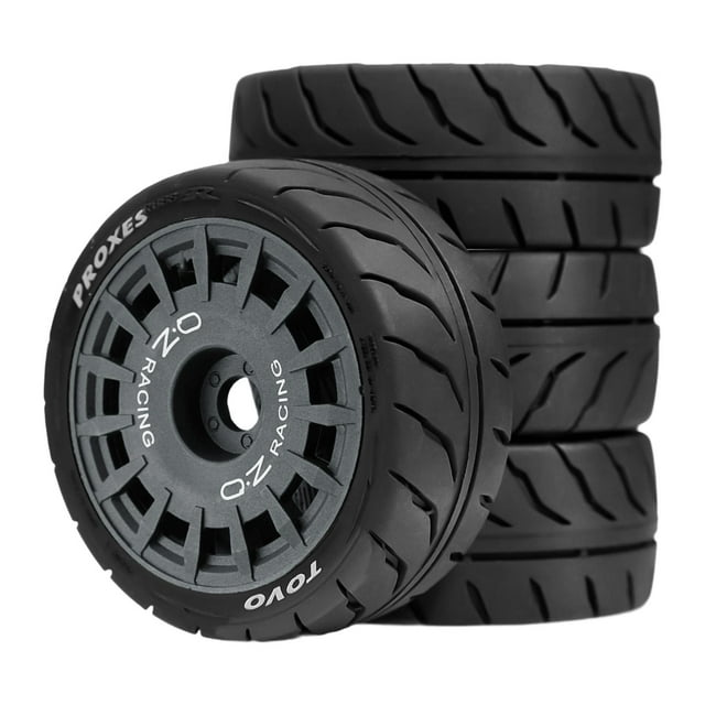 Milaget 4 Pieces RC Wheels Tires Upgrade Easy Installation Accessories for 1:10 XV02 Gray