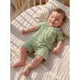 thumbnail image 5 of Loicainy Baby Toddler Boy Summer Clothes Set 6 12 18 24 Months 2T 3T 4T Short Sleeve Doll Collar Tops Elastic Shorts Outfits, 5 of 9