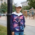 thumbnail image 3 of Uorisanigo Zip Up Hoodie Boys Girls, Fashion Galaxy Dragon Sweatshirts for Children, Fur Furry Fluffy Long Sleeve Jacket Pullover Top School Birthday Birthday Clothes, 3 of 8