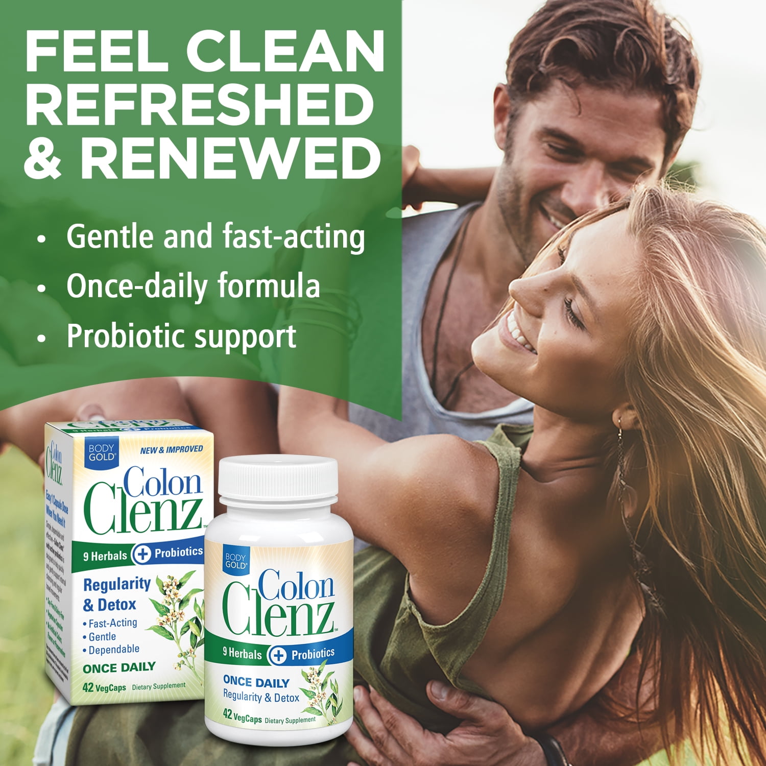BodyGold Colon Clenz - Bowel Cleanse, Gut Cleanser Probiotic