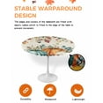 thumbnail image 2 of Round Fitted Tablecloths with Elastic Edge Thanksgiving Pumpkin Eucalyptus Leaf Waterproof Wipeable Table Cover for Kitchen Dining Party Decor Fall Plant Berry on Linen Table Clothes,45" - 54", 2 of 6