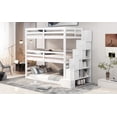 thumbnail image 4 of Twin Triple Bunk Bed with Storage Staircase - White, Twin Size, Pine Wood. Separate Design for Versatile Use. Perfect for Bedroom Space Saving., 4 of 13