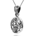thumbnail image 2 of Night Owl Branch Clear Cubic Zirconia Moon .925 Silver Pendant Necklace, 2 of 6