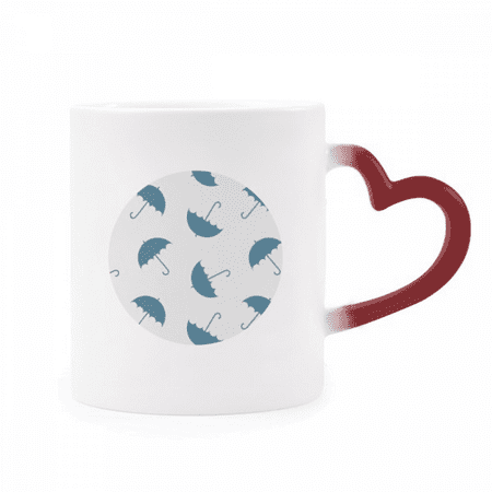 

Blue Umbrella Weather Rain Cloud Heat Sensitive Mug Red Color Changing Stoneware Cup