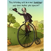 Oatmeal Studios Humdinger : Man Riding Antique Bike Funny / Humorous Over the Hill Birthday Card for Man : Him