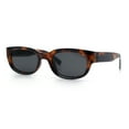 thumbnail image 4 of Mod Fashion Bevel Oval Rectangle Subtle Horn Rim Plastic Sunglasses Tortoise - Black, 4 of 8