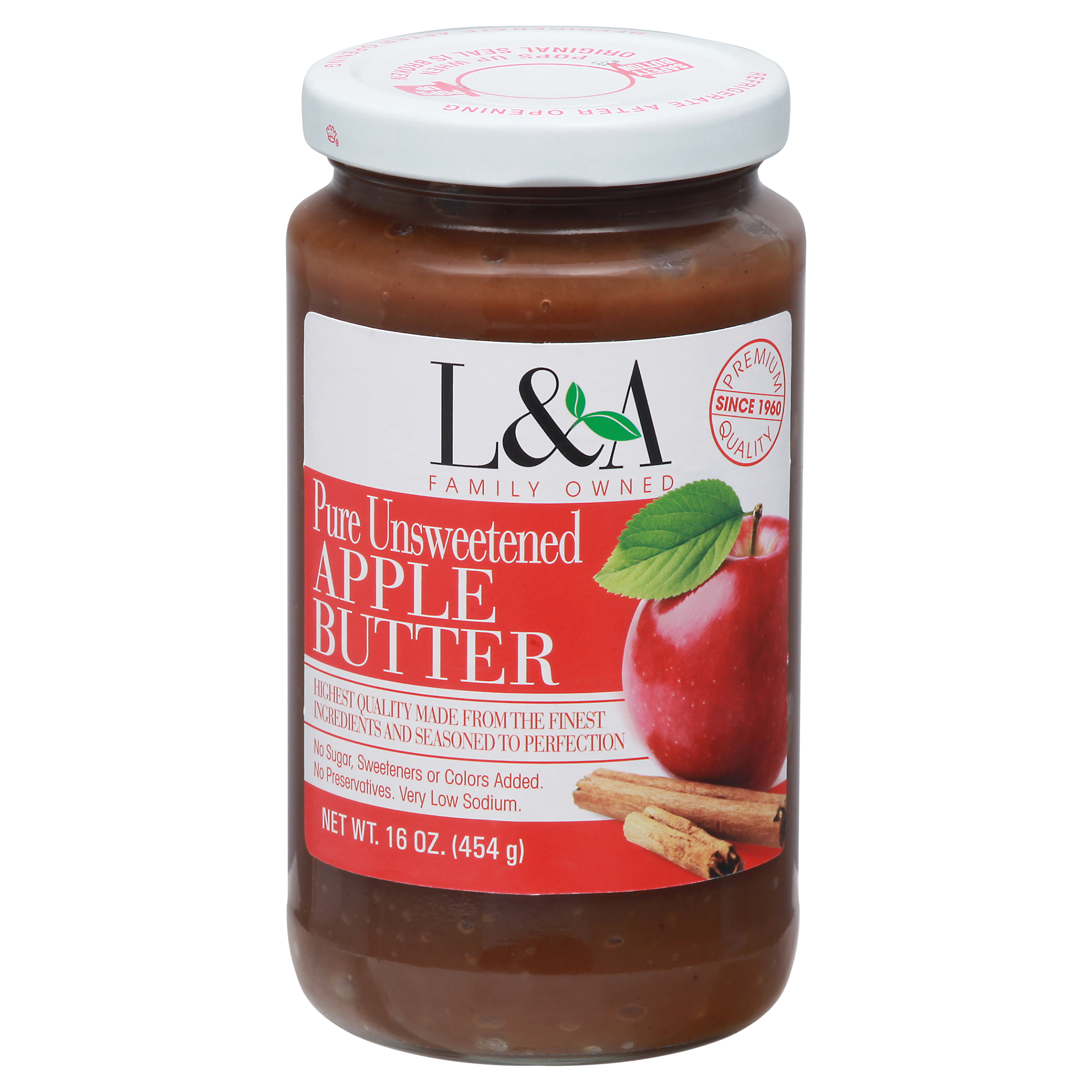 L&a: Pure Unsweetened Apple Butter, 16 Oz