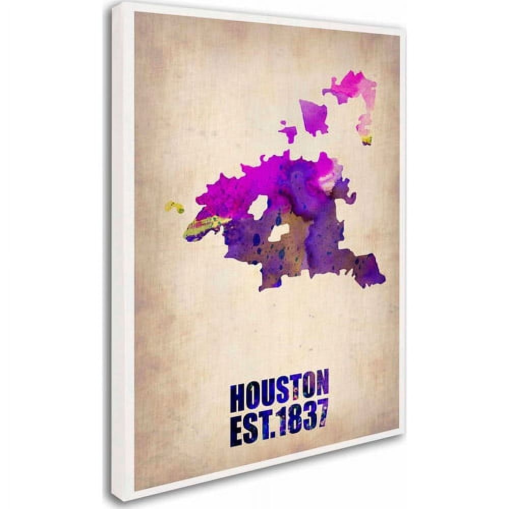 Trademark Fine Art "Houston Watercolor Map" Canvas Art by Naxart
