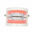 thumbnail image 2 of Oro Iced Out Diamond Dientes Braces Para Hombres Mujeres Hip Hop Grills Para Sus Dientes Superior E Inferior Unisex Rapper Braces Jewelry Guardurnaity CE007465-02, 2 of 6