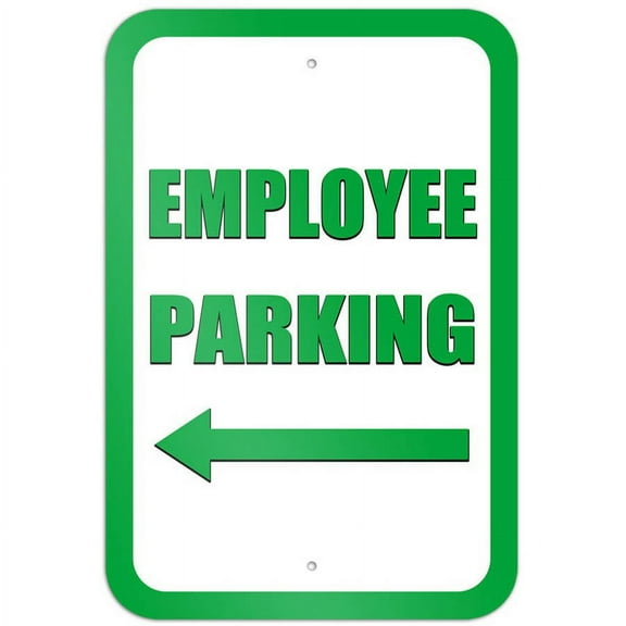 Employee Parking Left Arrow Green Sign