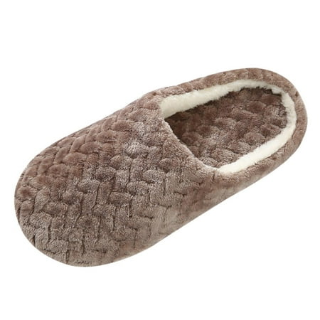 

Chiccall Winter Warm Slippers Comfy Rhombus Pattern Faux Fur House Shoes Scuff Memory Foam Slip on Anti-Skid Sole Indoor Outdoor House Slippers for Women and Girls on Clearance