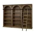 thumbnail image 2 of Traditional 8' Tall Wood Bookcase Wall With Ladder Office Bookcase Brown, 2 of 6