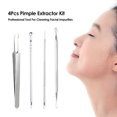 thumbnail image 3 of Yeacher 4Pcs Stainless Steel Blackhead Extractor Tool Facial Comedone Acne Blemish Remover Kit Set, 3 of 5