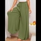 thumbnail image 5 of Pantalones Casuales de Cintura Alta para Mujer, de Color Liso, Largos y Anchos, con Bolsillos, para y Otoño. Verde L, 5 of 8