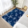 Coastal Ocean Area Rugs, Navy Blue Starfish Pattern Carpet, Washable ...