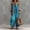 Blue, variant on Women's Boho Spaghetti Strap V-Neck Printed Checkered Jumpsuit – Sleeveless Loose Flowy Wide Leg Romper Green，S