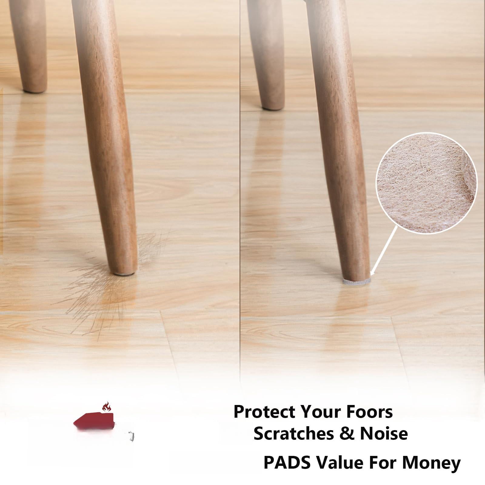 Felt Furniture Pads For Hardwood Floors -24 2.5" Chair  Floor Protectors Beige