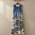 thumbnail image 4 of Xoenoiee Mountain Pine Tree Sunset Print Summer Dresses for Women 2026, Vacation Outfits Casual Sleeveless Sundress Resort Wear, Cotton Linen Lightweight Maxi Dress with Pockets, 4XL, 4 of 7