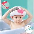 thumbnail image 3 of Visera de baño para niños, gorro de baño para bebés, gorro de ducha para niños de 0 a 9 años, gorro de baño con visera ajustable que protege los ojos y los oídos de los niños (hipopótamo azul), 3 of 5