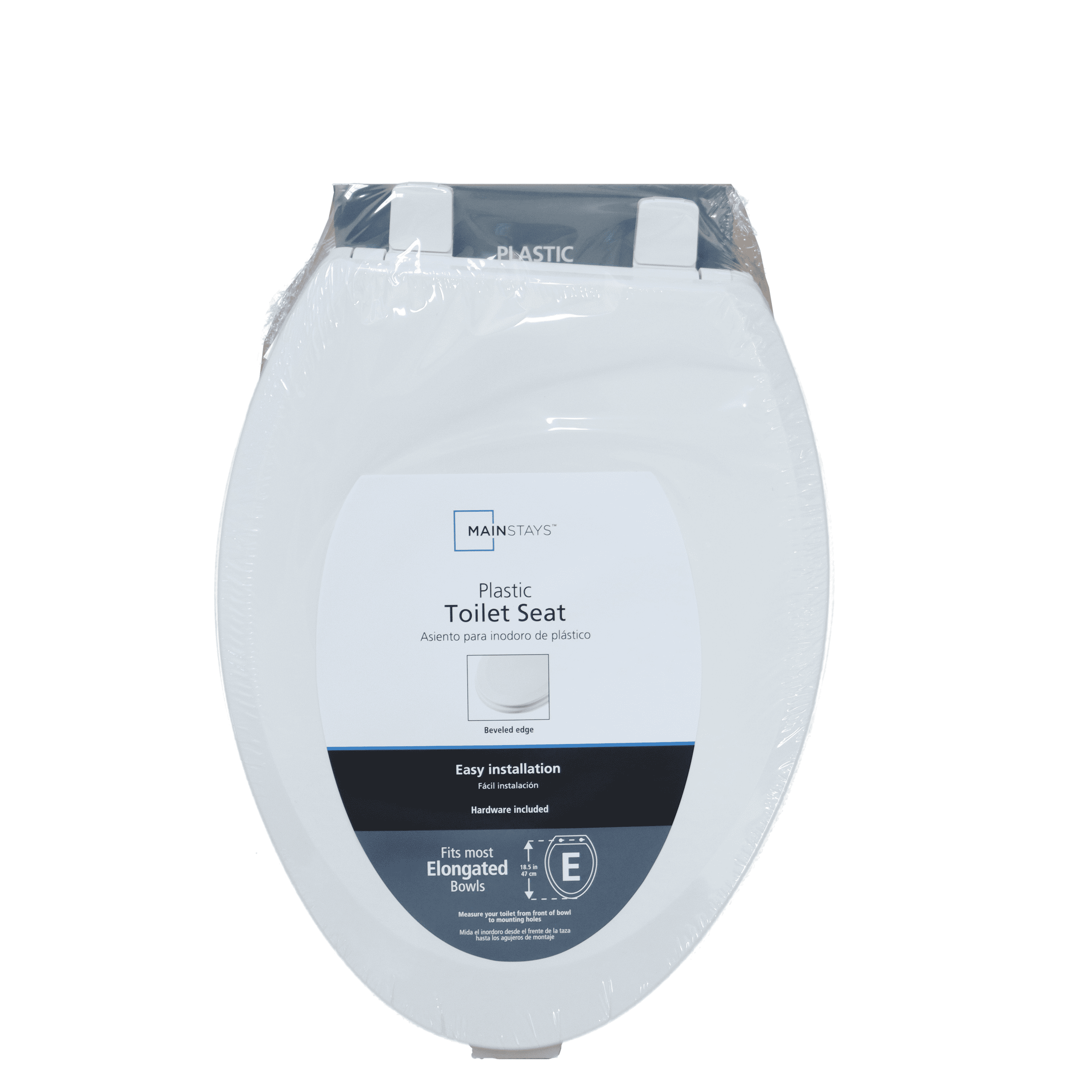 Mainstays Plastic Elongated Toilet Seat in Daisy White