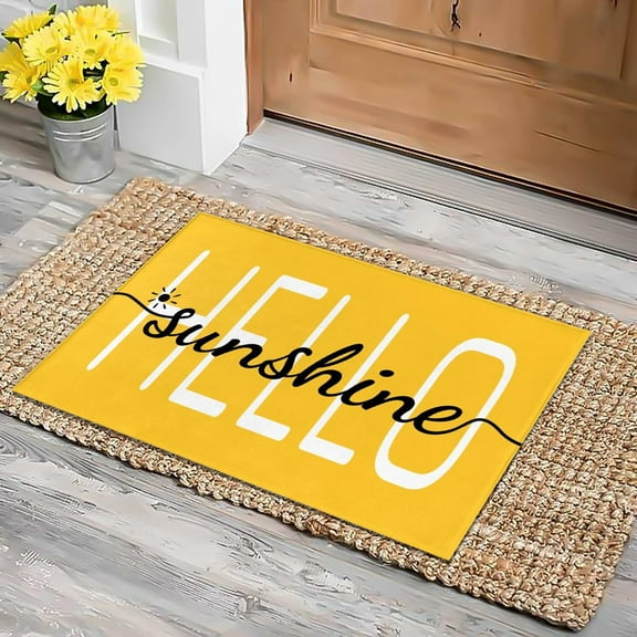 Hello Sunshine Mats for Front Door Entry Front Porch Doormat Non-Slip Carpet Rugs Floor Mat Decorative for Home Bathroom Kitchen Indoor 18x30 Inch