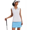 thumbnail image 3 of Pinspark Golf Shirts for Woman Sleeveless Tennis Tank Top UPF 50+ Workout Tee with Zipper V Neck Athletic Tops Quick Dry Exercise T Shirt, 3 of 6