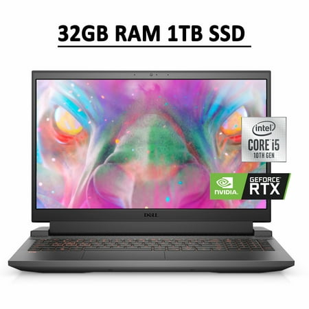 Dell G15 5510 Gaming Laptop 15.6" FHD 120Hz Anti-Glare WVA Display 10th Gen Intel Quad-Core i5-10200H 32GB RAM 1TB SSD NVIDIA GeForce RTX 3050 4GB Backlit Keyboard HDMI USB-C WiFi6 Win10