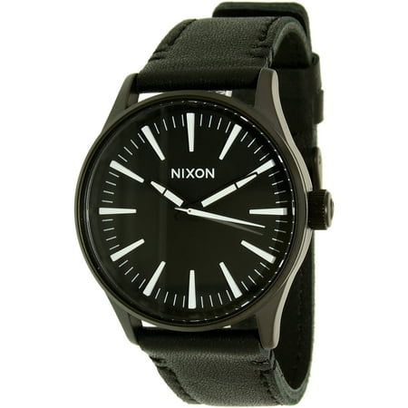 Nixon Men's Sentry A377005 Black Leather Quartz Watch