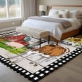 thumbnail image 4 of 5x8 Area Rugs for Living Room, Farmhouse Cow Non Slip Area Rugs for Kitchen Bedroom Entryway, Country Sunflowers Pig Cabin Barn Wooden Washable Carpet Runner Rug Floor Mats for Bedroom Home Decor, 4 of 8