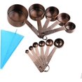 thumbnail image 1 of MISSUNNY Copper Measuring Cups and Spoons Set, 11 Pieces, Copper, Stainless Steel with Copper Paint, Measuring Set, Home & Kitchen, 1 of 4