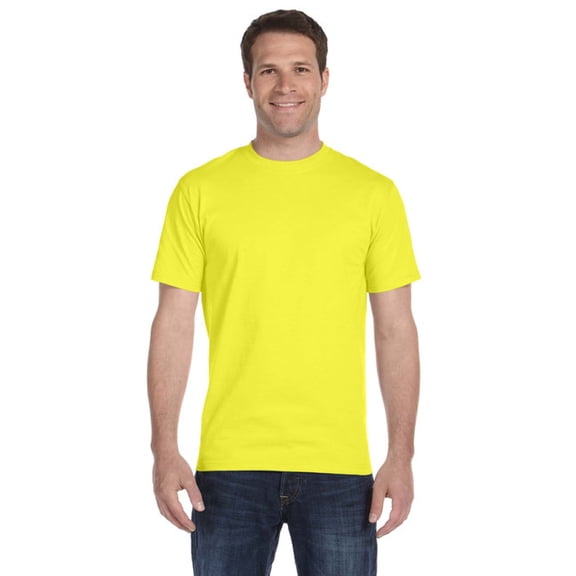 Hanes Men’s Safety Short Sleeve T-Shirt, 5 oz., 60/40 Cotton/Poly, Hi Vis Workwear, Safety Green, 3XL