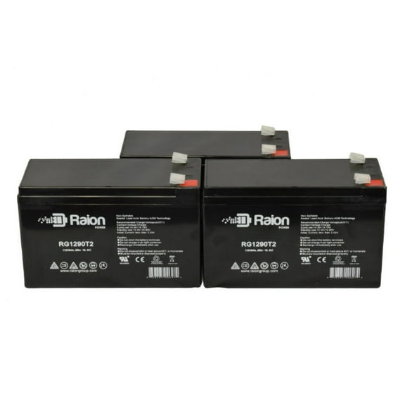 Raion Power 12V 9Ah Upgraded UPS Battery for MGE Pulsar EX 10 - 3 Pack