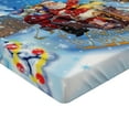 thumbnail image 2 of Ambesonne Christmas Fitted Sheet, Santa in Sleigh, Twin Size, Navy Blue, 2 of 3