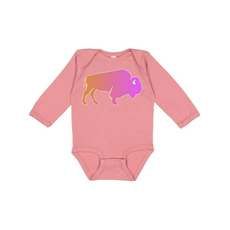 

Inktastic Cute Buffalo for Girls Gift Baby Girl Long Sleeve Bodysuit