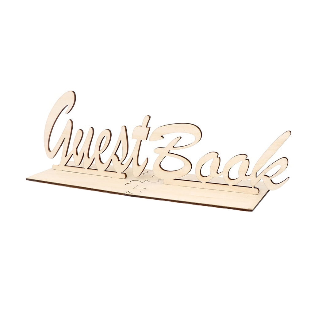 Bulepople Rustic Wooden Guest Book Sign Wedding Guest Book Sign for Baby Shower Table