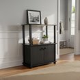 thumbnail image 5 of Redmon Freestanding 3-Shelf Storage Double Door Floor Cabinet, Espresso Woodgrain, 5 of 11