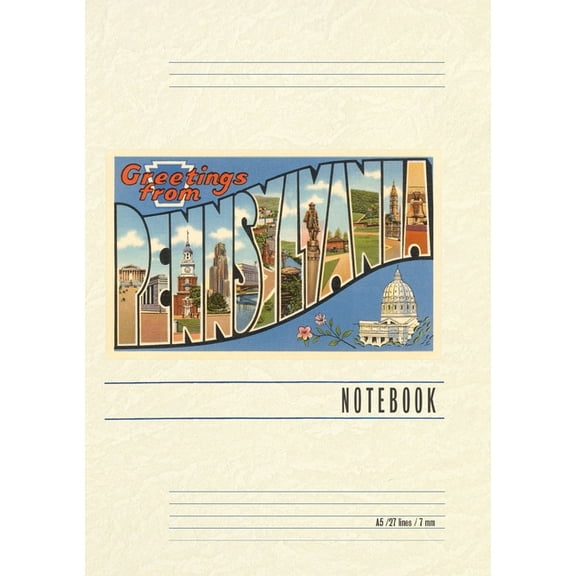 Vintage Lined Notebook Greetings from Pennsylvania, (Paperback)