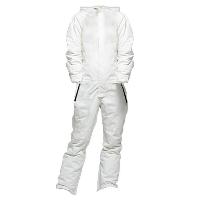 Traje de esquí de una pieza para nieve para unisex adultos / hombres / mujeres - Impermeable, resistente al viento y térmico cálido - y XS blanco Soledad Trajes de esquí de una pieza de invierno