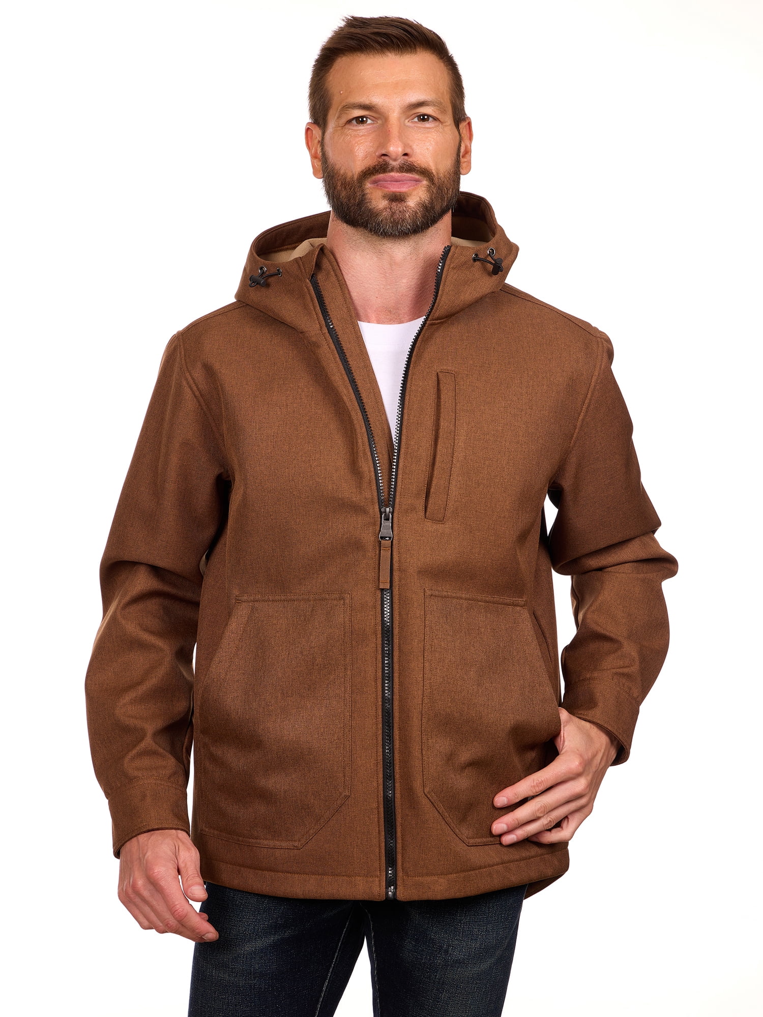 Bass Creek Outfitters Men's Twill Bonded Fleece Softshell Jacket, Sizes M-2XL