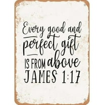 Vintage Metal Tin Sign Every Good and Gift is From Above Retro Wall Decor for Home, Cafe, and Garden - Aluminum Sign for Men & Women,8X12Inch